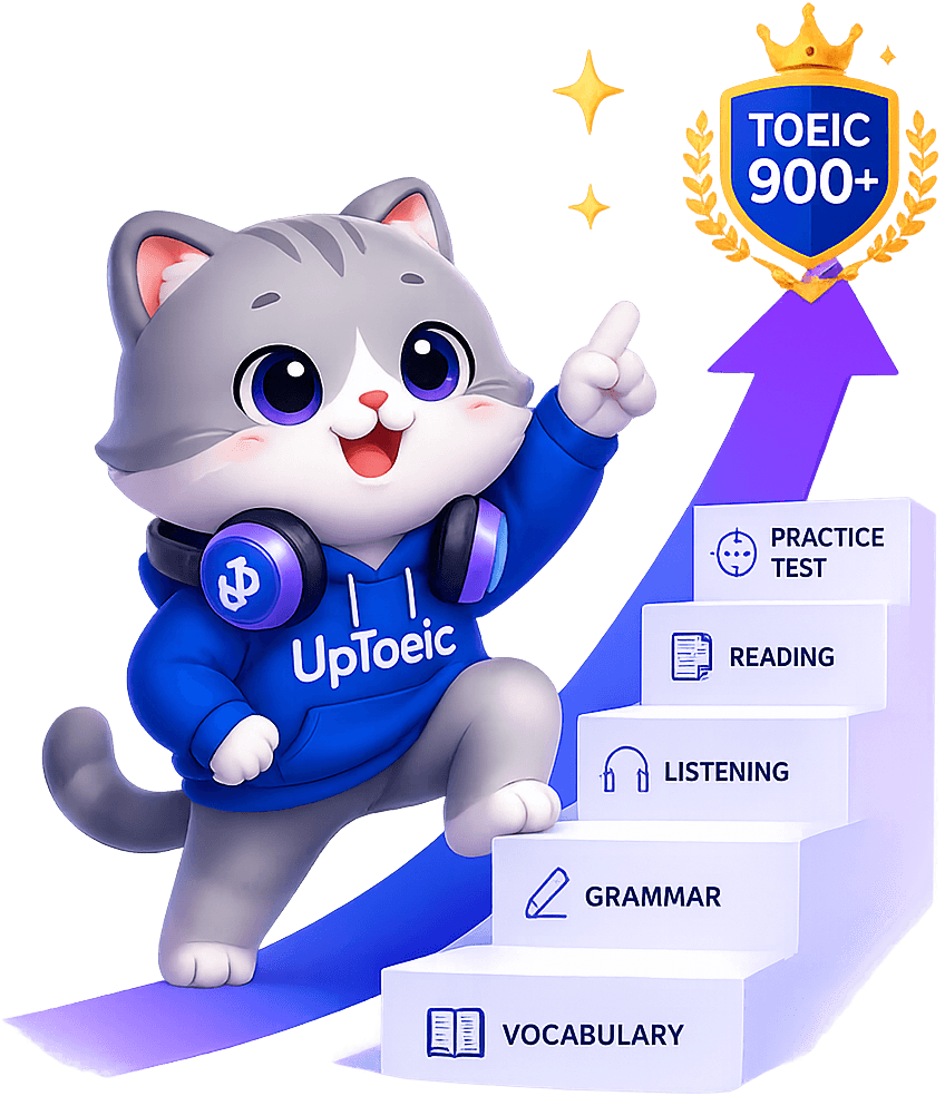 Giao diện dashboard học TOEIC trên laptop